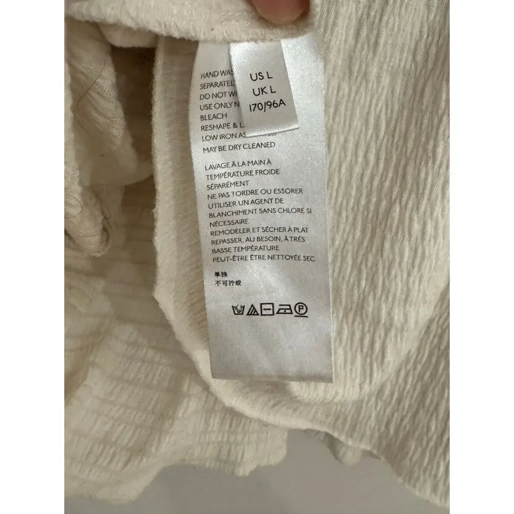Urban Outfitters Cream Textured Boho Blouse • Size L - Picture 5 of 9